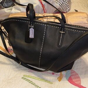 Coach Black Pebbled Leather Tote
